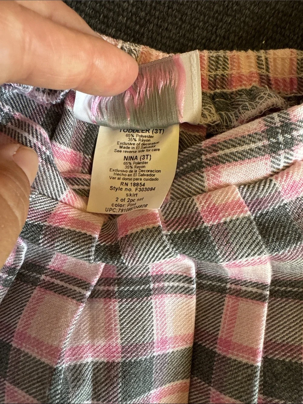 Vintage Sweater Cardigan and Plaid Skirt Matching Pink Cats